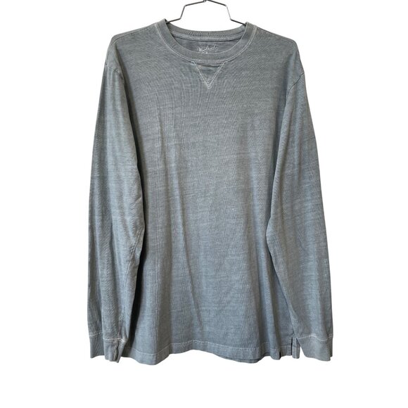 Woolrich T Shirt Size Medium Crewneck Long Sleeve Tee Chambray Cotton Essential - Picture 1 of 7